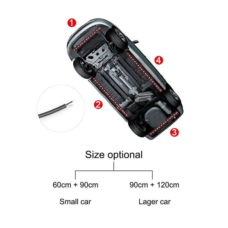 4Pcs Car Underglow Neon Accent Strip RGB Colored Decorative Light Sound Active Underbody Atmosphere Lamp APP Control