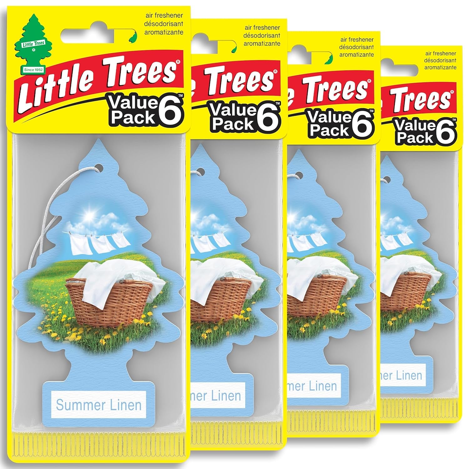 Car Air Freshener | Hanging Tree Provides Long Lasting Scent for Auto and Home | 24 Air Fresheners |Summer Linen