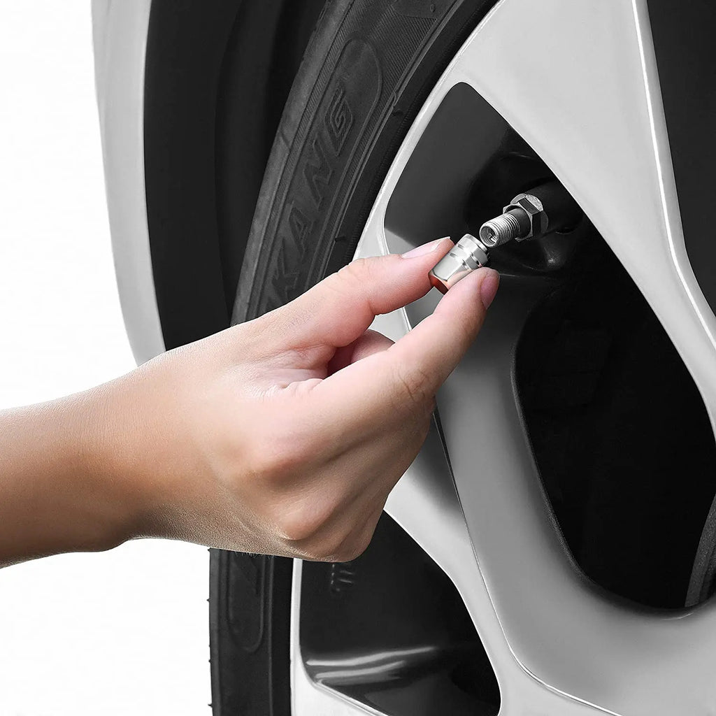 AUTCOAT Aluminum Alloy Car Wheel Tire Valve Caps Tyre Rim Stem Covers Car Dustproof Tire Cap for Cars Motorcycles Trucks Bikes