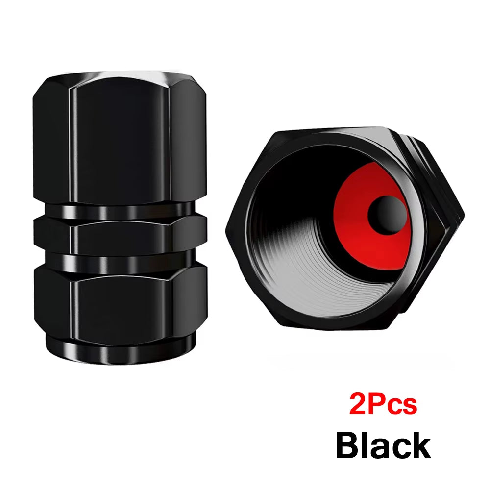 AUTCOAT Aluminum Alloy Car Wheel Tire Valve Caps Tyre Rim Stem Covers Car Dustproof Tire Cap for Cars Motorcycles Trucks Bikes