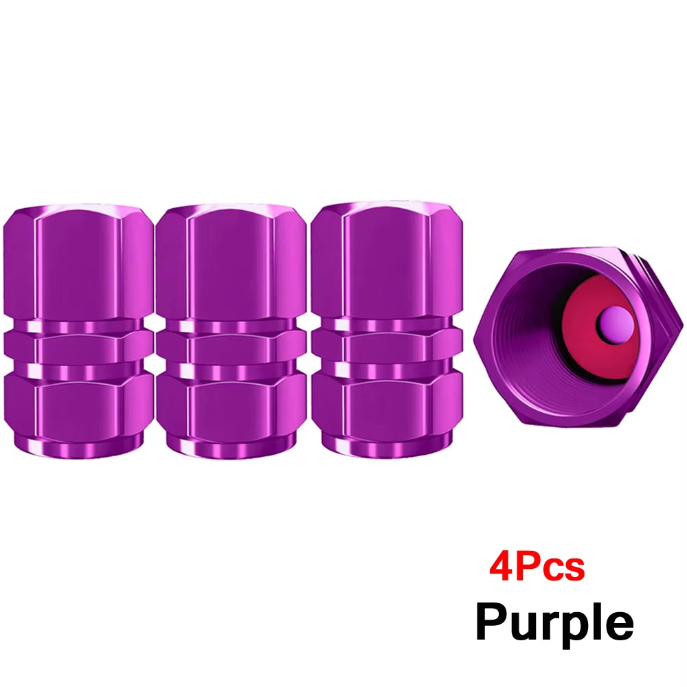 AUTCOAT Aluminum Alloy Car Wheel Tire Valve Caps Tyre Rim Stem Covers Car Dustproof Tire Cap for Cars Motorcycles Trucks Bikes