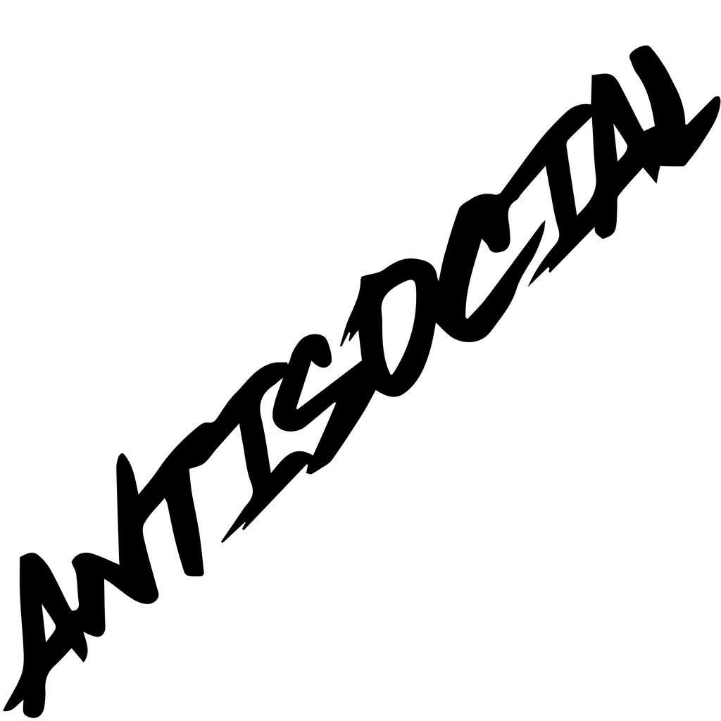 Antisocial Car Sticker Flag Windshield Creative Competition Letters JDM Decorative Styling Style Vinyl Decals