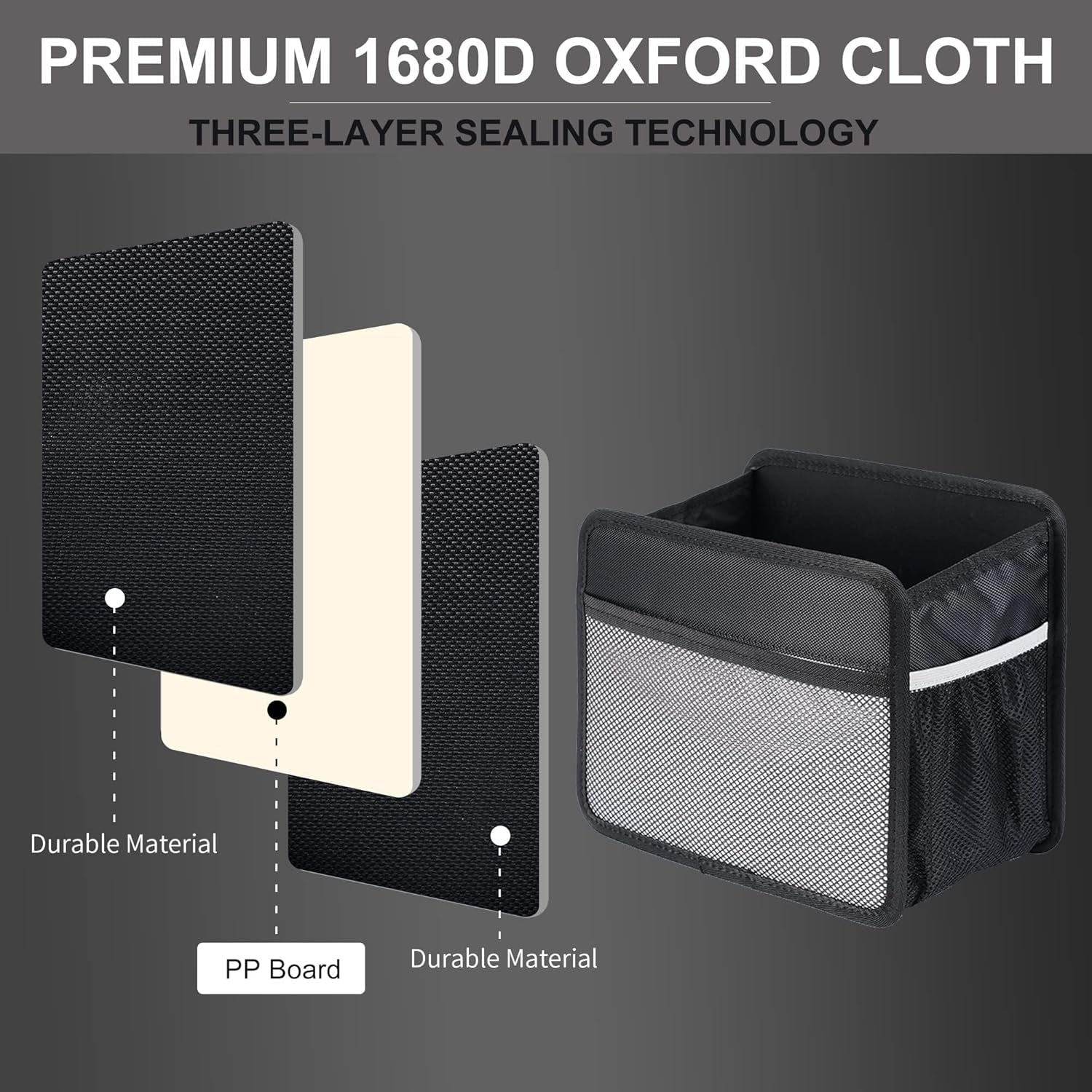 Car Back Seat Organizer and Storage Bag, Premium 1680D Oxford Cloth Collapsible Universal Hanging Car Seat Back Organizer for Kids & Adults