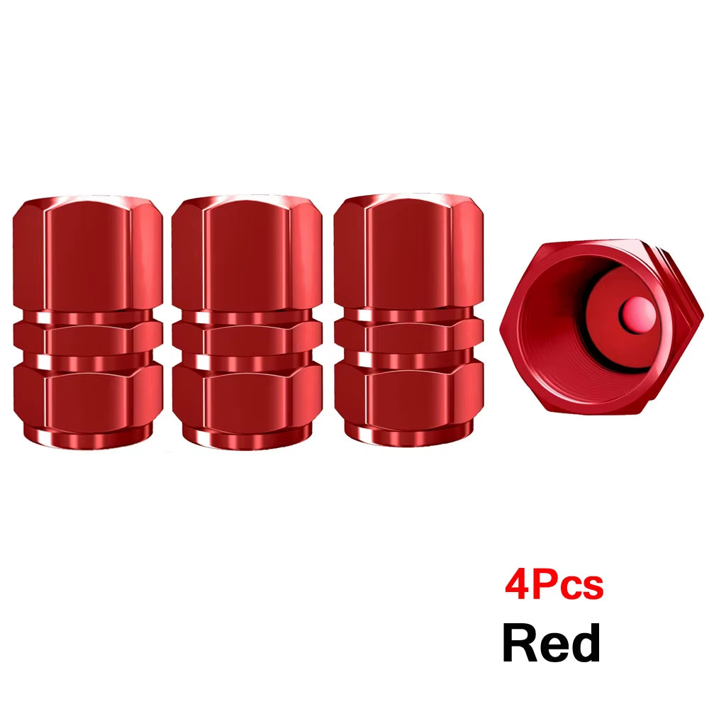 AUTCOAT Aluminum Alloy Car Wheel Tire Valve Caps Tyre Rim Stem Covers Car Dustproof Tire Cap for Cars Motorcycles Trucks Bikes