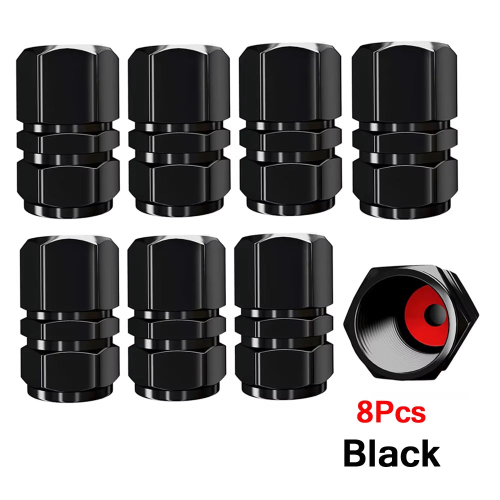 AUTCOAT Aluminum Alloy Car Wheel Tire Valve Caps Tyre Rim Stem Covers Car Dustproof Tire Cap for Cars Motorcycles Trucks Bikes