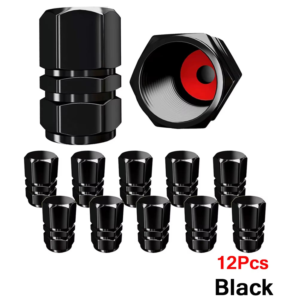 AUTCOAT Aluminum Alloy Car Wheel Tire Valve Caps Tyre Rim Stem Covers Car Dustproof Tire Cap for Cars Motorcycles Trucks Bikes
