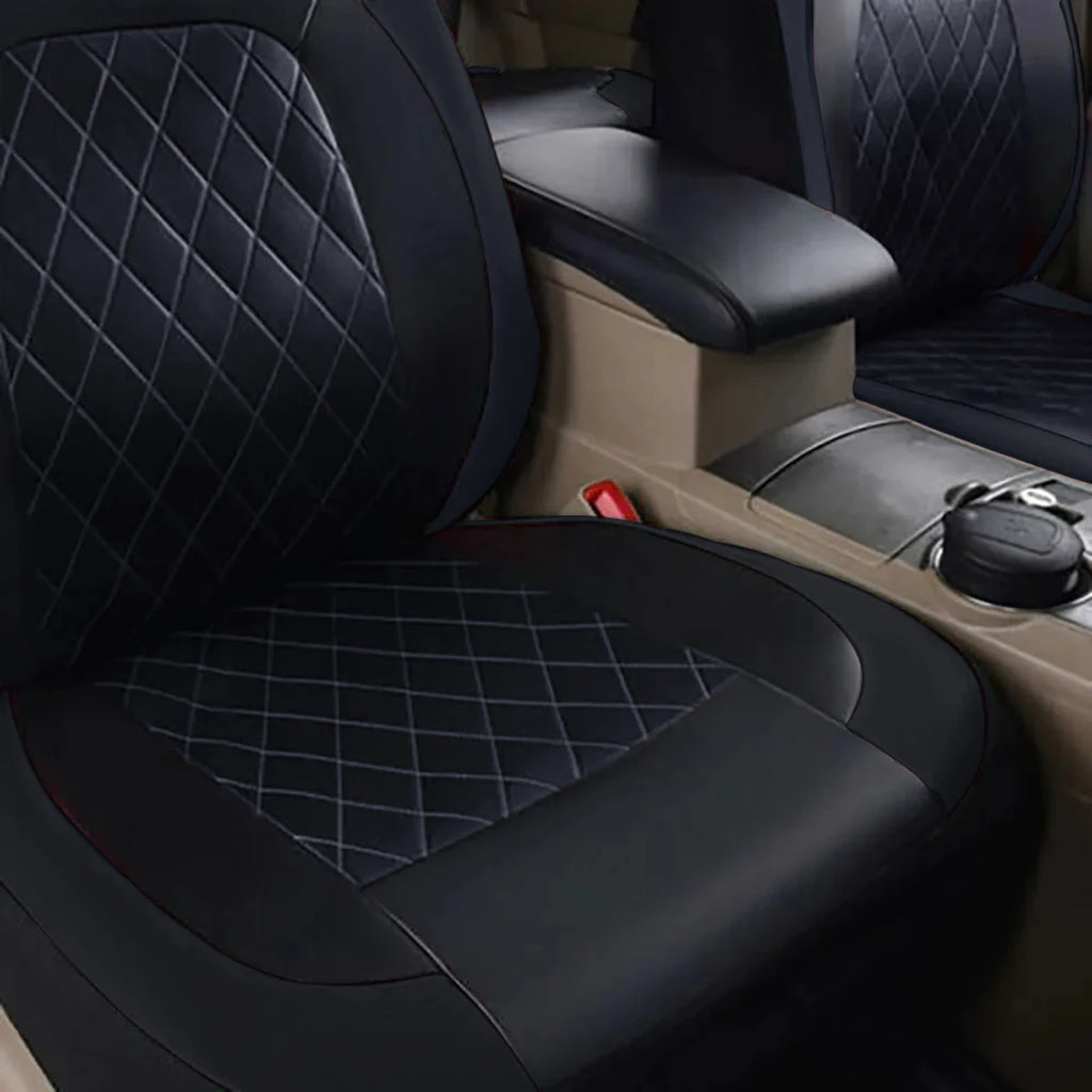 All Season Quited PU Leather Car Seat Cover Full Surrounded Seat Protector Waterproof Universal Fit Sedan Suv Pick-Up Truck Seat