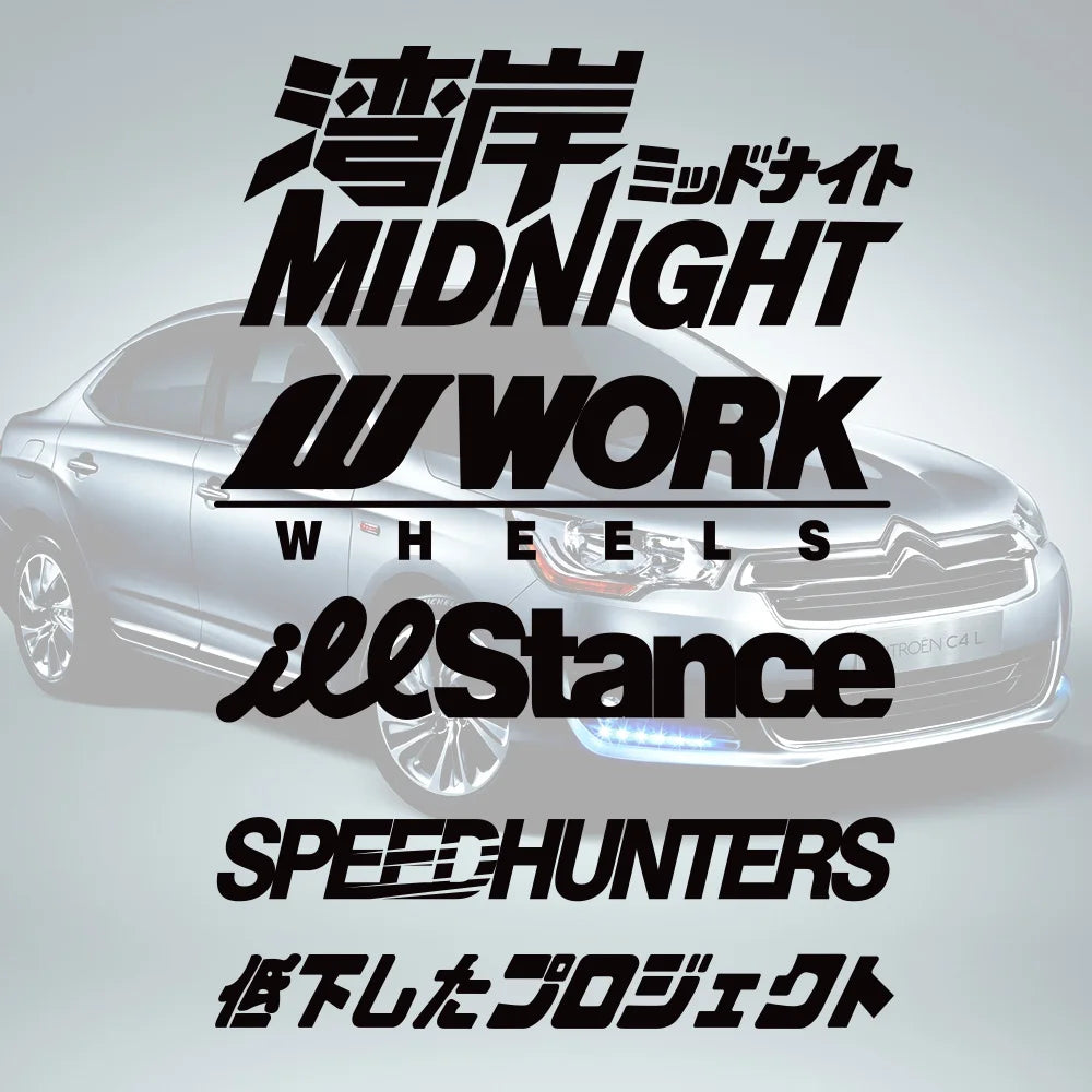Reflective Speedhunter Midnight JDM Work Wheel Helmet Motorcycle Side Tank Decals Stickers